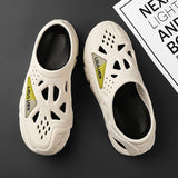 Darrahopens Fashion > Men's Fashion > Men's Thongs & Sandals Men's Summer EVA Crocs with 3 Color Options - Breathable, Non-Slip, Comfortable Beach & Casual Sandals(white&black)