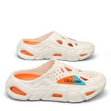 Darrahopens Fashion > Men's Fashion > Men's Thongs & Sandals Men's Summer EVA Crocs with 3 Color Options - Breathable, Non-Slip, Comfortable Beach & Casual Sandals(white&orange)