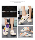 Darrahopens Fashion > Men's Fashion > Men's Thongs & Sandals Men's Summer EVA Crocs with 3 Color Options - Breathable, Non-Slip, Comfortable Beach & Casual Sandals(white&purple)
