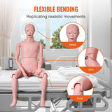 Darrahopens Fashion > Men's Fashion > Men's Thongs & Sandals VEVOR Nursing Training Manikin, Male Life Size Demonstration Human Manikin for Nursing Training, Multifunctional Education Teaching Model Supplies, PVC Anatomical Mannequin Body Care Simulator Model