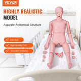 Darrahopens Fashion > Men's Fashion > Men's Thongs & Sandals VEVOR Nursing Training Manikin, Male Life Size Demonstration Human Manikin for Nursing Training, Multifunctional Education Teaching Model Supplies, PVC Anatomical Mannequin Body Care Simulator Model