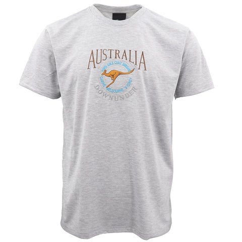 Darrahopens Fashion > Men's Fashion > Men's Tops & T-shirts 100% Cotton Unisex Embroidered Australian Kangaroo T Shirt Souvenir Top Tee Gift, Grey, XS