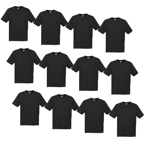 Darrahopens Fashion > Men's Fashion > Men's Tops & T-shirts 12X BULK Plain T Shirt 100% COTTON Assorted Colours S - XXL Mens Womens Top - Black