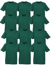 Darrahopens Fashion > Men's Fashion > Men's Tops & T-shirts 12X BULK Plain T Shirt 100% COTTON Assorted Colours S - XXL Mens Womens Top - Bottle Green