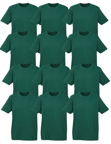 Darrahopens Fashion > Men's Fashion > Men's Tops & T-shirts 12X BULK Plain T Shirt 100% COTTON Assorted Colours S - XXL Mens Womens Top - Bottle Green