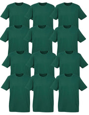 Darrahopens Fashion > Men's Fashion > Men's Tops & T-shirts 12X BULK Plain T Shirt 100% COTTON Assorted Colours S - XXL Mens Womens Top - Bottle Green