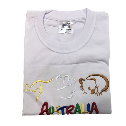 Darrahopens Fashion > Men's Fashion > Men's Tops & T-shirts Adult Australia T Shirt Kangaroo Koala 100% Cotton Souvenir Tee Top - White - L
