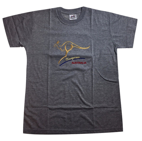 Darrahopens Fashion > Men's Fashion > Men's Tops & T-shirts Adult Australian Kangaroo T Shirt Australia Day 100% Cotton Souvenir Tee Top - Grey - XL
