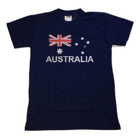 Darrahopens Fashion > Men's Fashion > Men's Tops & T-shirts Adult AUSTRALIAN T Shirt Australia Day 100% COTTON Souvenir Tee Top Flag - Blue - Small