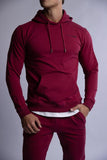Darrahopens Fashion > Men's Fashion > Men's Tops & T-shirts HARD HITTERS SLIM FIT TERRY HOODIE BURGUNDY X-LARGE