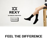 Darrahopens Fashion > Men's Fashion > Men's Underwear & Socks 15X Rexy 3D Seamless Crew Socks Large Slim Breathable BLACK
