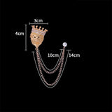 Darrahopens Fashion > Men's Fashion > Men's Underwear & Socks 2 pack Vintage Men Crowned Lion King With Stone Hanging Chain Brooch Pins Lapel Pin, Suit Coat for Women Accessories
