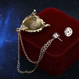 Darrahopens Fashion > Men's Fashion > Men's Underwear & Socks 2 pack Vintage Men Crowned Lion King With Stone Hanging Chain Brooch Pins Lapel Pin, Suit Coat for Women Accessories