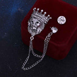 Darrahopens Fashion > Men's Fashion > Men's Underwear & Socks 2 pack Vintage Men Crowned Lion King With Stone Hanging Chain Brooch Pins Lapel Pin, Suit Coat for Women Accessories