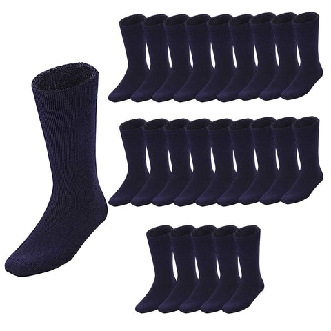 Darrahopens Fashion > Men's Fashion > Men's Underwear & Socks 24 Pairs BAMBOO SOCKS Mens Heavy Duty Premium Thick Work Socks Cushion BULK - Navy Blue In Australia - Darrahopens
