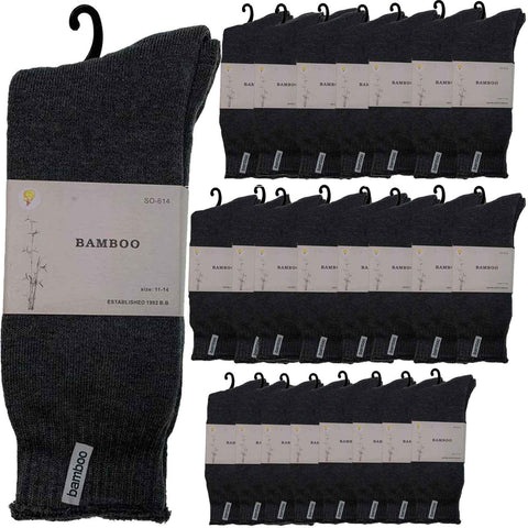 24 Pairs PREMIUM BAMBOO SOCKS Mens Heavy Duty Thick Work Socks BULK Cushion - Charcoal Grey In Australia - Darrahopens