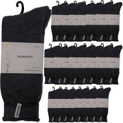 24 Pairs PREMIUM BAMBOO SOCKS Mens Heavy Duty Thick Work Socks BULK Cushion - Charcoal Grey In Australia - Darrahopens