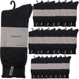 24 Pairs PREMIUM BAMBOO SOCKS Mens Heavy Duty Thick Work Socks BULK Cushion - Charcoal Grey In Australia - Darrahopens