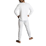Darrahopens Fashion > Men's Fashion > Men's Underwear & Socks 2pcs Set Mens Merino Wool Blend Long Sleeve Thermal Top & Long Johns Pants Underwear - Beige - S
