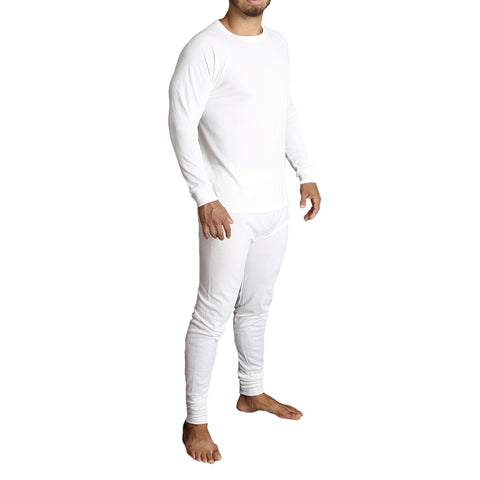 Darrahopens Fashion > Men's Fashion > Men's Underwear & Socks 2pcs Set Mens Merino Wool Blend Long Sleeve Thermal Top & Long Johns Pants Underwear - Beige - XL