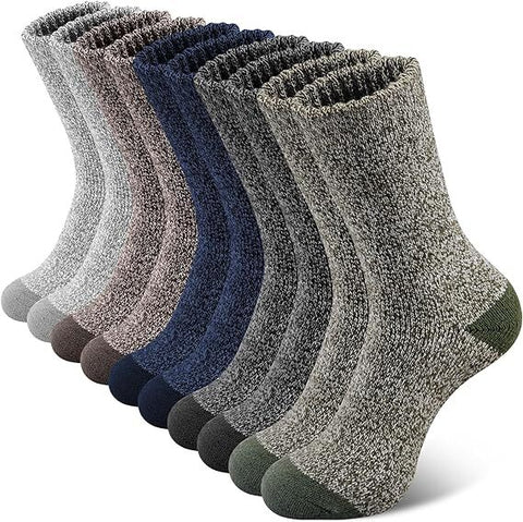 Darrahopens Fashion > Men's Fashion > Men's Underwear & Socks 6 Pairs Heavy Duty Wool Blend Work Socks Extra Thick Cushion in Assorted Colours - 2-8