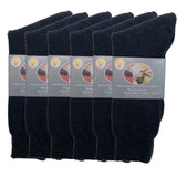 Darrahopens Fashion > Men's Fashion > Men's Underwear & Socks 6 Pairs Merino Wool Blend Woolen Work Socks Hiking Heavy Duty Warm Thermal Bulk - Navy - 11-14
