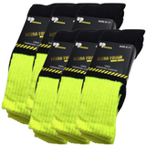Darrahopens Fashion > Men's Fashion > Men's Underwear & Socks 6x Pairs HI VIS SOCKS Workwear Work Safety Tradie High Visibility Fluro - Yellow - 11-14