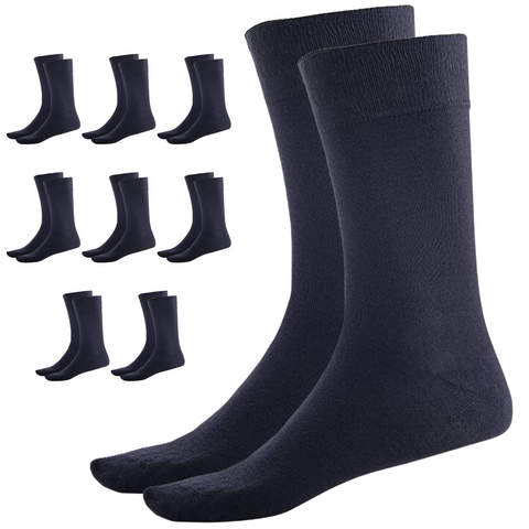 Darrahopens Fashion > Men's Fashion > Men's Underwear & Socks 9 Pairs BAMBOO SOCKS Crew Natural Eco Healthy Enviro Unisex Work Business BULK - Navy - 2-8