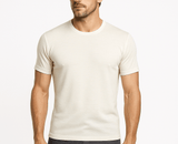 Mens 100% Pure Merino Wool Crew Neck Short Sleeve Top T Shirt Thermal Underwear - Natural In Australia - Darrahopens