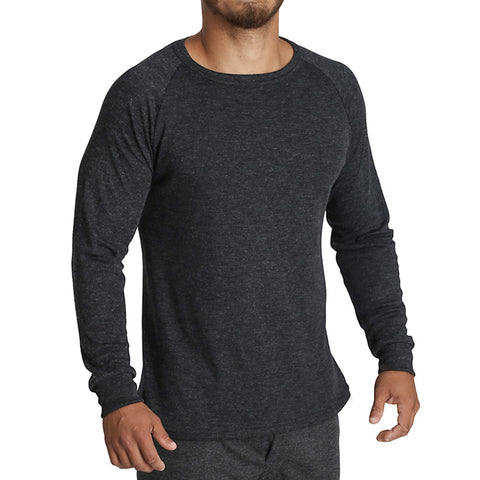 Darrahopens Fashion > Men's Fashion > Men's Underwear & Socks Mens Merino Wool Blend Long Sleeve Thermal Top Underwear Thermals Base Layer - Black - L