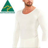 Darrahopens Fashion > Men's Fashion > Men's Underwear & Socks Mens THERMAL Long Sleeve Top Merino Wool Blend Underwear AUS MADE Thermals Warm - X-Large (105cm)