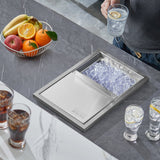 Darrahopens Fashion > Men's Fashion > Men's Underwear & Socks VEVOR Drop in Ice Chest, 18"L x 12"W x 14.5"H Stainless Steel Ice Cooler, Commercial Ice Bin with Sliding Cover, 40.9 qt Outdoor Kitchen Ice Bar, Drain-pipe and Drain Plug Included, for Cold Wine Beer