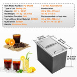 Darrahopens Fashion > Men's Fashion > Men's Underwear & Socks VEVOR Drop in Ice Chest, 18"L x 12"W x 14.5"H Stainless Steel Ice Cooler, Commercial Ice Bin with Sliding Cover, 40.9 qt Outdoor Kitchen Ice Bar, Drain-pipe and Drain Plug Included, for Cold Wine Beer