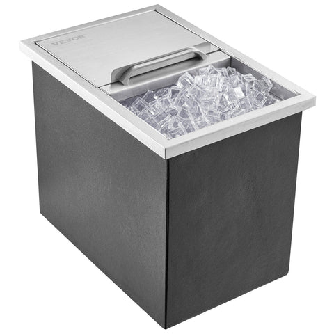 Darrahopens Fashion > Men's Fashion > Men's Underwear & Socks VEVOR Drop in Ice Chest, 18"L x 12"W x 14.5"H Stainless Steel Ice Cooler, Commercial Ice Bin with Sliding Cover, 40.9 qt Outdoor Kitchen Ice Bar, Drain-pipe and Drain Plug Included, for Cold Wine Beer