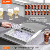 Darrahopens Fashion > Men's Fashion > Men's Underwear & Socks VEVOR Drop in Ice Chest, 18"L x 12"W x 14.5"H Stainless Steel Ice Cooler, Commercial Ice Bin with Sliding Cover, 40.9 qt Outdoor Kitchen Ice Bar, Drain-pipe and Drain Plug Included, for Cold Wine Beer