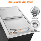 Darrahopens Fashion > Men's Fashion > Men's Underwear & Socks VEVOR Drop in Ice Chest, 18"L x 12"W x 14.5"H Stainless Steel Ice Cooler, Commercial Ice Bin with Sliding Cover, 40.9 qt Outdoor Kitchen Ice Bar, Drain-pipe and Drain Plug Included, for Cold Wine Beer