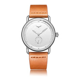 Darrahopens Fashion > Men's Fashion > Men's Watches Brown Elegant Men's Watch with Leather Band - Small Seconds, Onion Crown Detail
