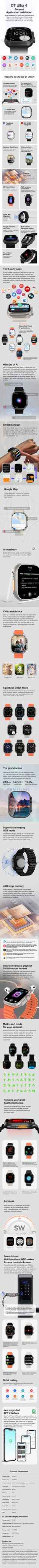 Darrahopens Fashion > Men's Fashion > Men's Watches DT Ultra 4 Smart Watch Full Touch Screen Fitness Tracker for Men Women，Orange Australia