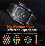 Darrahopens Fashion > Men's Fashion > Men's Watches Rugged Outdoor Smart Watch for Men - 1100mAh Extra Long Battery with LED Flashlight & Compass - 2.01" HD Screen Bluetooth Calling IP68 Waterproof Fitness Tracker - Black
