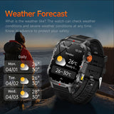 Darrahopens Fashion > Men's Fashion > Men's Watches Rugged Outdoor Smart Watch for Men - 1100mAh Extra Long Battery with LED Flashlight & Compass - 2.01" HD Screen Bluetooth Calling IP68 Waterproof Fitness Tracker - Black