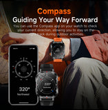 Darrahopens Fashion > Men's Fashion > Men's Watches Rugged Outdoor Smart Watch for Men - 1100mAh Extra Long Battery with LED Flashlight & Compass - 2.01" HD Screen Bluetooth Calling IP68 Waterproof Fitness Tracker - Black