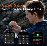 Darrahopens Fashion > Men's Fashion > Men's Watches Rugged Outdoor Smart Watch for Men - 1100mAh Extra Long Battery with LED Flashlight & Compass - 2.01" HD Screen Bluetooth Calling IP68 Waterproof Fitness Tracker - Orange