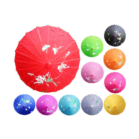 Darrahopens Fashion > Women's Fashion > Women's Accessories 12x PARASOL UMBRELLA Chinese Japanese Bamboo Flower Pattern 80cm Large BULK - Assorted Colour Pack