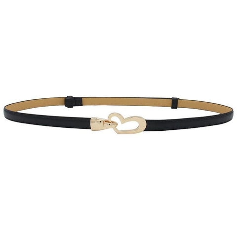Darrahopens Fashion > Women's Fashion > Women's Accessories 2-Pack Black Adjustable Skinny Belt with Heart Buckle
