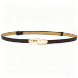 Darrahopens Fashion > Women's Fashion > Women's Accessories 2-Pack Black Adjustable Skinny Belt with Heart Buckle
