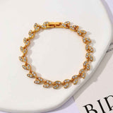 Darrahopens Fashion > Women's Fashion > Women's Accessories 2 Pack Gold and Rose Gold Women's Crystal Leaf Bracelets with Gift Box – Elegant Rhinestone Alloy Link Bracelet, Minimalist Fashion Jewelry Gift for Women