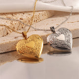 Darrahopens Fashion > Women's Fashion > Women's Accessories 2-Pack Luxury Fading-Resistant Titanium Steel Heart Locket Necklace(Sliver & Gold) - Simple Photo Frame Pendant on Collarbone Chain