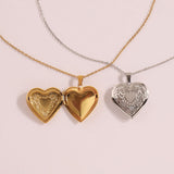 Darrahopens Fashion > Women's Fashion > Women's Accessories 2-Pack Luxury Fading-Resistant Titanium Steel Heart Locket Necklace(Sliver & Gold) - Simple Photo Frame Pendant on Collarbone Chain