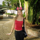 Darrahopens Fashion > Women's Fashion > Women's Accessories 2-Pack Minnie-Style Sequin Ear Headbands for Women & Girls – Sparkly Mouse Ears with Fabric Bows (Polka Dot Red & Leopard Print), Stretchy Comfort Fit, Perfect for Theme Parks, Parties, Cosplay, Photoshoots, and Daily Fun (Black & Beige)