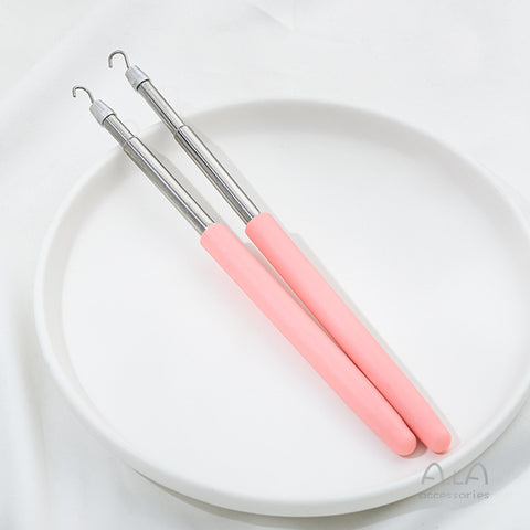 Darrahopens Fashion > Women's Fashion > Women's Accessories 2-Pack Pink Jewelry Fastener Helper Tool - Quick Bracelet & Fine Chain Wearer Aid With Telescopic Titanium Steel Hook